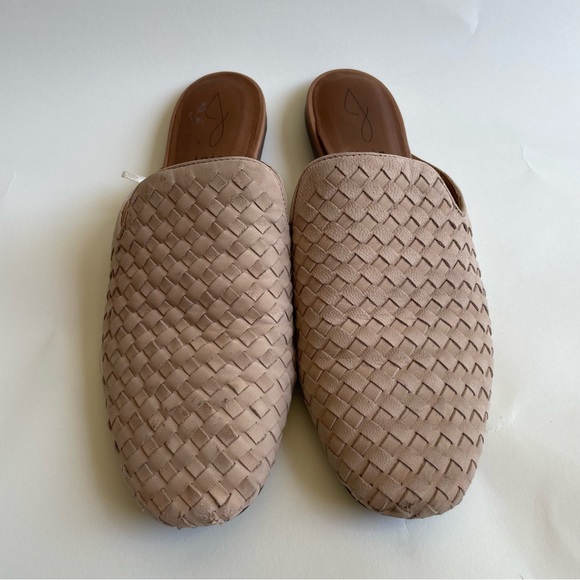 Joie woven leather mules slides flats sz 10 women’s shoes tan cream women’s - Picture 2 of 9